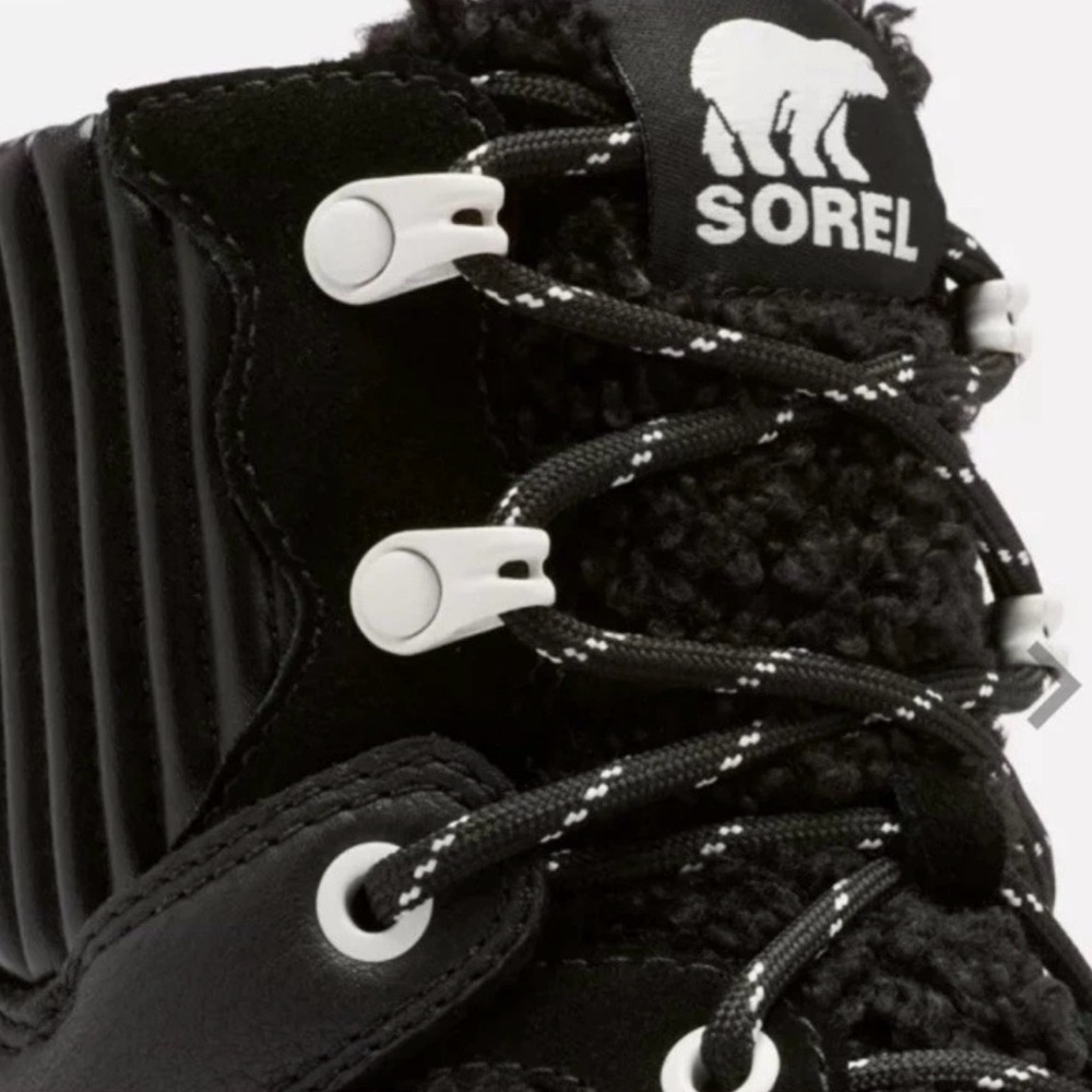 Sorel Women's Brex Cozy Lace Boot Black Sea Salt US Women 9 Waterproof - Picture 4 of 8